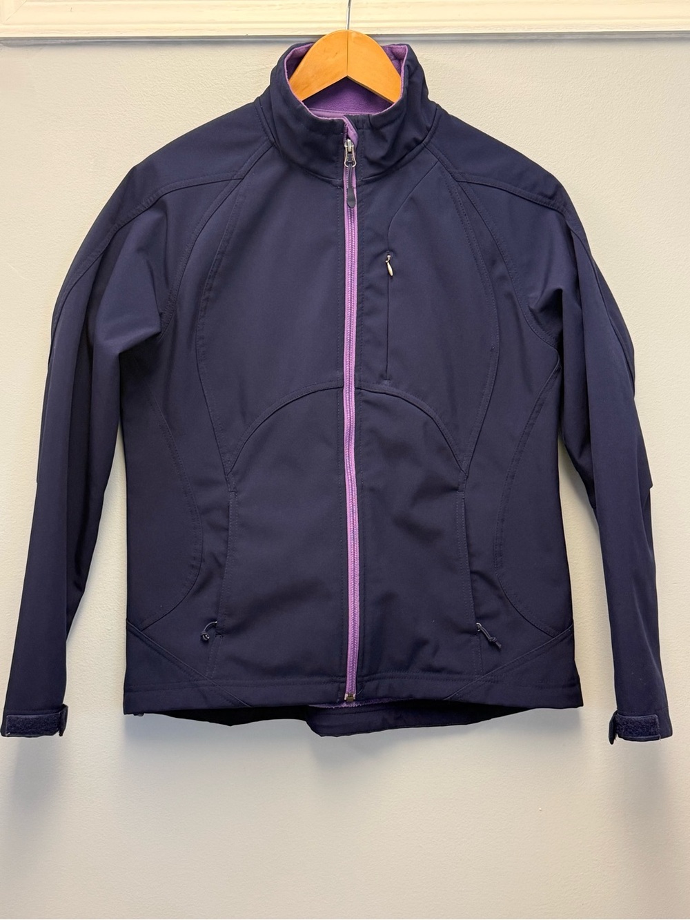 Double Diamond Full Zip Softshell Jacket Women’s M Fleece Lined Purple Stretch